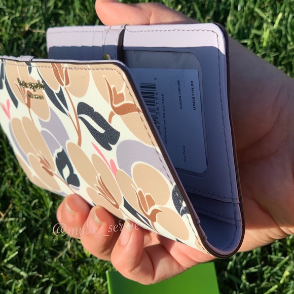 NEW🌷Kate Spade Cameron Breezy Floral Slim Wallet - Picture 6 of 8